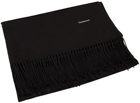 Women Scarf,Moonuy Ladies Girls Winter Newly High Quality Fashion Casual Cashmere Blend Pashmina Solid Tassel Shawl Wrap Elegant Neck Scarves Fanon Cape (27.6*70.86", Black)