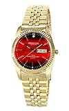 Swanson Herren Gold day-date Faded Rot Zifferblatt