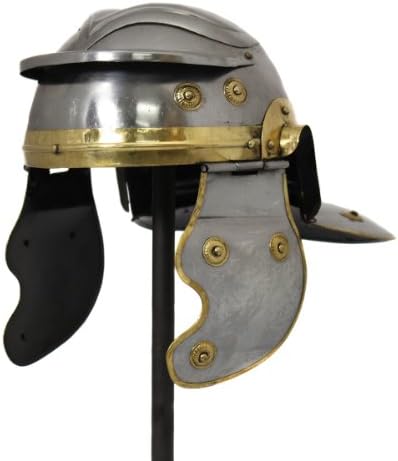 Antique Replica Roman Guard Galea Helmet - Silver &amp; Gold