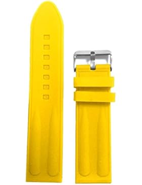 24mm, gelbe Farbe Silikon Jelly Gummi Damen Herren Armbanduhr Band Riemen