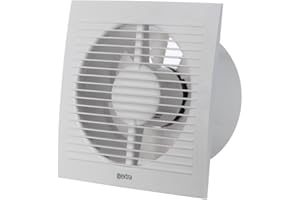 EUROPLAST Ø 150mm Wandventilator Lüfter Abluft Ventilator Küche WC Bad - Badlüfter Fan - Kunststoff - Weiß