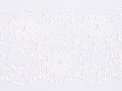 60mm Essential Trimmings Delicate Nylon Lace Trimming Ivory - per 25 metre roll
