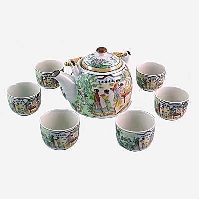 Traditional Chinese Tea Set (Design: Ladies in Garden)