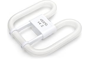 BARGAINS-GALORE Set Of 2 Fluorescent Light Bulb - 4 Pin Energy Saving 16w Slim Lamp Tube 2d | Long Life Lamp Durable | High Efficiency - Compact Pack Of 2 | 4-Pin White (10,000 Hours) GR10Q 3500k 16 Watt Bulbs