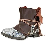  TMA Damen Leder Stiefeletten Schlupfstiefel Vintage Boots Prints 174940 Braun 39 Scarpe Vita