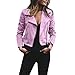 Price comparison product image Rovinci_Womens Waterfall Collar Retro Suede Solid Zipper Up Bomber Jacke Hoodie Tops Long Sleeve Faux OL Work Office Cardigan