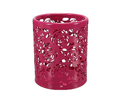 niceeshop(TM) Hollow Out Blume Schreibtisch Stift Organizer Behälter Haus Dekoration,Rosarot