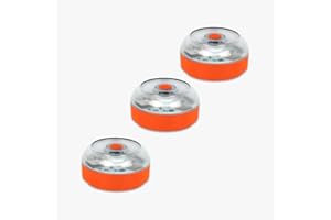 M MODAUTO Luz Emergencia V16 Homologada por la DGT con Geolocalización, Baliza V16 Conectada DGT 3.0, V16 Homologada DGT. Datos Incluidos señal hasta 12/2038 (NARANJA, 3-Unidades)