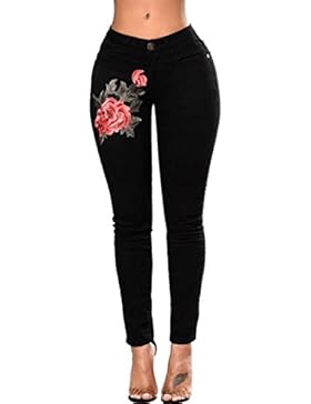 LHWY Le Donne Magre Slim Pantaloni Angolo Ricamati I Piedi Piccoli Elastica Jeans