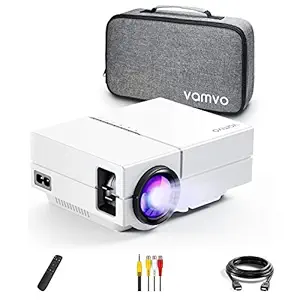 Vamvo Movie Projector, Portable Projector with Dolby Digital Plus Support 1080P 200