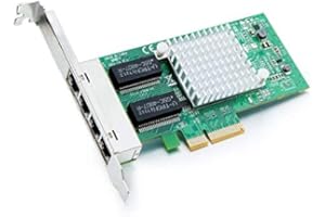 ipolex Tarjeta de Red Ethernet 1.25G, 4 Puertos RJ45 +, Nic de 10 GbE en comparación con Intel i350-T4, Compatible con Windows Server/Windows/Linux/Vista/VMware (no Compatible con Mac OS)