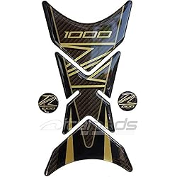 Protection Protège Réservoir mod."Shark" adapté pour Kawasaki Z1000 effet carbone-or