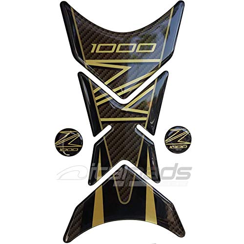 Protection Protège Réservoir mod."Shark" adapté pour Kawasaki Z1000 effet carbone-or