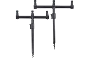 Hirisi Tackle Ensemble de cannes à pêche à la carpe en aluminium et buzz bar pour 3 cannes à pêche (40-60)