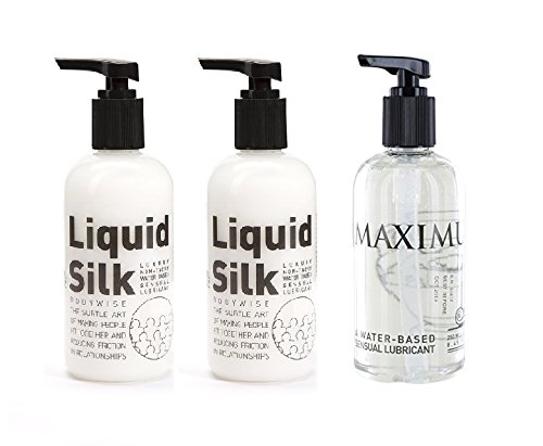 2 x Liquid Silk Water Based Lubricant 250ml and 1 x Maximus Water Based Anal Lube 250ml