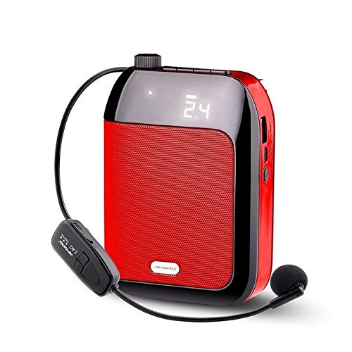 Preisvergleich Produktbild Kabellose Mini Sprachverstärker Tragbare Stimmverstärker Lautsprecher (15W) mit Headset Mikrofon megafon für Reiseführer, Lehrer, U Trainer, Vorträge ( Color : Red )