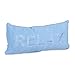 Produktbild Relaxdays Badewannenkissen Mikrofaser RELAX HBT ca. 10 x 37 x 15 cm extra weiches Nackenkissen für die Badewanne mit 2 Saugnäpfen als Wannenkissen oder Reisekissen mit gesticktem Motiv, hellblau