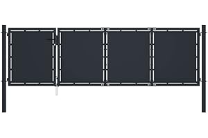 Hommdiy Gartentor Stahl 350 x 100 cm Anthrazit