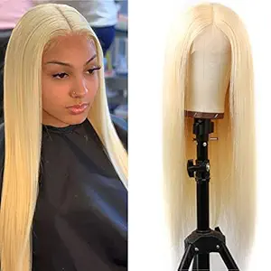 ZWJSH 613 Blonde Lace Front Wig Human Hair Pre Plucked 13x5x1 T Part Lace Wigs Brazilian Straight Blonde Human Hair Wigs for Black Women (613 T-Part Lace Wigs,22Inch)