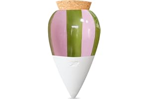 Pepin | Olla Terre Cuite à Planter | Arrosage Automatique et Ecologique pour Plante d'Intérieur et d'Extérieur | Irrigation Naturelle | Autonomie d'Environ 1 Semaine | OYA Rayé Vert et Lilas 25cl