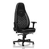 noblechairs ICON Chaise de Gaming - Chaise de Bureau - Cuir Synthétique PU - Design du Siège de Course - Noir / Blanc