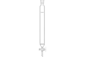 Labasics Glass Chromatography Column, Borosilicate Glass 24/40 Standard Joint Chromatography Column with Fritted Disc and PTFE Stopcock, 300mm Effective Length 40 mm Column O.D.