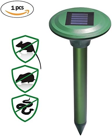 Solar Ultrasonic Pest Repeller Sonic Mole Vole Repellent Gopher Snake Mice Pest Control for Outdoor Garden