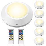 [luces wirless led 3 pilas AA ] - 6 apliques de pared con 2 controles remotos en el paquete. Cada luz táctil contiene 3000K de luz LED SMD blanca cálida, lo suficientemente brillante para usar en interiores.
