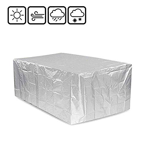 Preisvergleich Produktbild FQJYNLY Gartenmöbel Abdeckung Rechteckige Tischdecken Aus Oxford-Polyester for Den Außenbereich Wasserdicht, 22 Größen (Color : Silver, Size : 160x140x120cm)