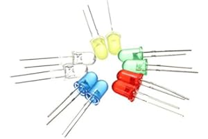 NIANWUDU ULTNICE 100 Pièces 5 mm Tour Ultra-Brillante Diode Émettrice de Lumière à LED-5 Couleurs