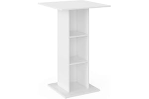 Vicco Mesa de Bar Rodeo, Blanco, 70 x 70 cm