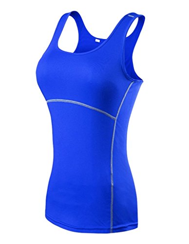 YR.Lover Damen 3er Pack Dry Fit Kompression Running Yoga Tank Top T-Shirt - 3