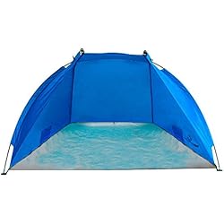 Outdoorer - Tente de Plage Parasol Coupe-Vent Helios Bleu, très légère UV 60