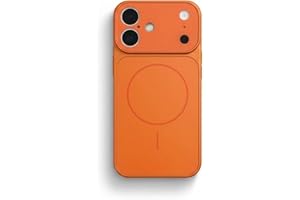 Erams Online for iPhone 16 |Convert to 17 pro /17 Pro Max Style Premium Back Glass Converter Cover Magnetic Case for iPhone 16 |Convert to 17 pro /17 Pro Max (Orange)