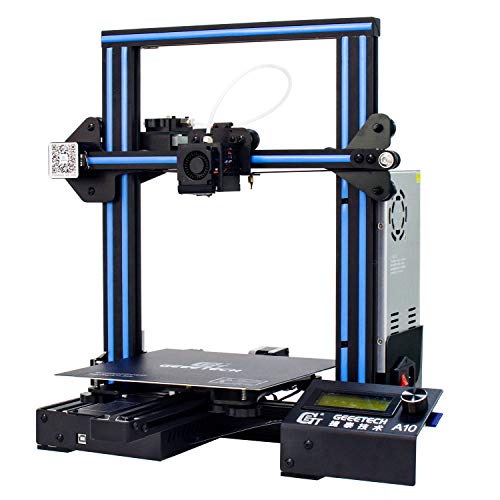 Impresora 3D GEEETECH A10 Prusa I3 Kit de bricolaje de montaje rápido y fácil con área de impresión 220 × 220 × 260 mm. Trabaje en caso de un apagón eléctrico.