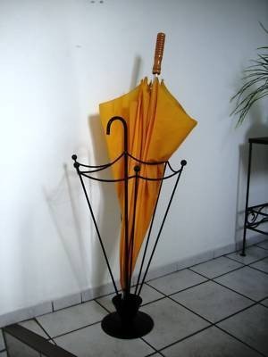 Schirmständer aus Schmiedeeisen, Schwarz, Regenschirmständer - 2