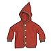 Engel Baby Jacket terrycloth, Organic Virgin Wool, Color Red, Age 0-3 Months