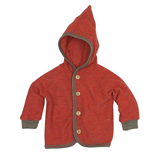 Engel Baby Jacket terrycloth, Organic Virgin Wool, Color Red, Age 0-3 Months