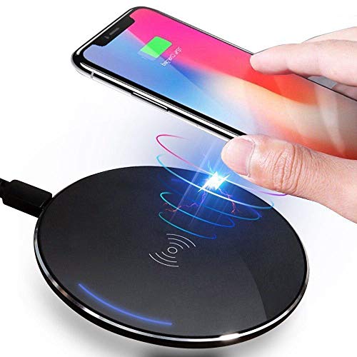 Cargador inalámbrico, Qi Certificado Ultra-Slim 5 W Wireless Charger Pad Compatible con iPhone XS Max/XS/XR/X/8/8 Plus, Galaxy S9/S9+/S8/S8+/Note 8/7/s7/s7 Edge y Todos los Dispositivos Qi-Enable