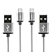 Produktbild CABBRIX USB C Kabel Typ C Kabel Silber [2-Pack / 1.5m] Datenkabel Nylon Ladekabel für Type C Geräte Samsung Galaxy S10/S9/S8