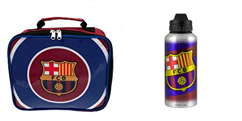 FC BARCELONA LUNCH BAG & DRINKS BOTTLE SET CHOICE OF DESIGNS (BLUE LUNCH BAG SET)