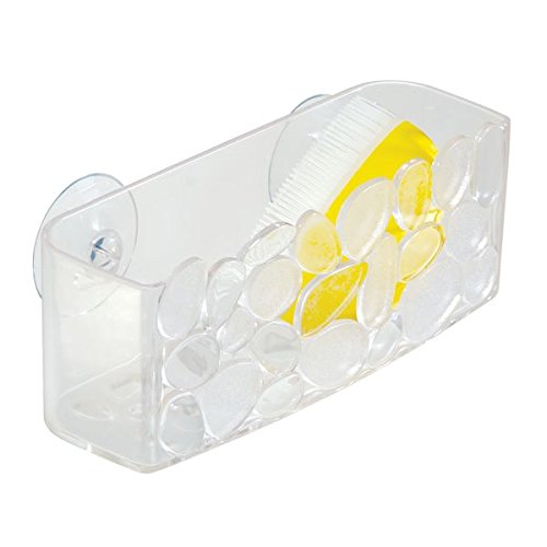mDesign Schwammhalter Küche mit Saugnapf – ideal zur Schwammablage oder zur Aufbewahrung von Bürsten, Seife und Co. – Spülbecken Organizer – transparent - 2