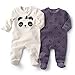 R Essentiel Baby Girls Pack Of 2 Velour Sleepsuits With Feet Purple Size 9M (71Cm)