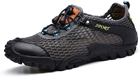HAOYUXIANG Leisure Shoes Outdoor Leisure breathable anti-skid hiking net cloth fast-drying sneakers (Color : Gray, Size : 41)