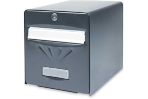 BURG-WÄCHTER Boîte aux Lettres Agréée La Poste, 2 Portes dont une Vitrée, 516 ANT PV BALnéaire, Anthracite, en Acier Galvanisé, Avec Porte à Ouverture Totale et Stop-Courrier (Porte bloquée à 120°)