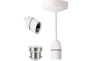 Ahad Trader Ceiling Rose Pendant Bulb Holder Plastic Pendant Size 6” (150mm) with Energy-efficient (Enargy A++) Ideal for Kitchen, Living, Bedroom, and Dining Room Lighting