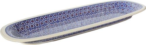 Polish Pottery Appetizer Platter From Zaklady Ceramiczne Boleslawiec #1430-120, Length: 17.5"