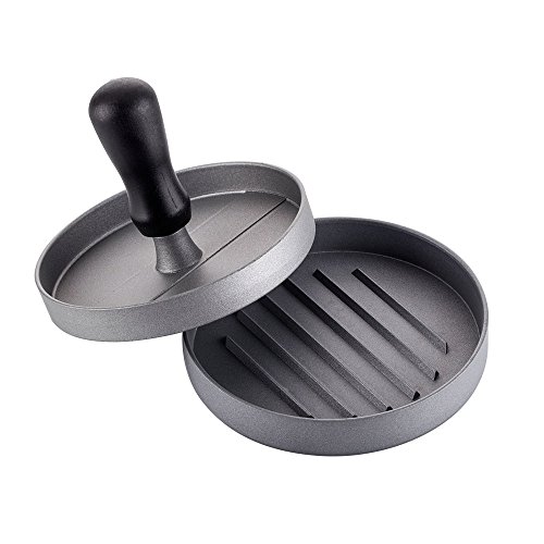 Burgerpresse, Hamburger-Patties Hersteller, Fleischpresse Küchenzubehör–Antihaft-Aluminium Form für einzelne Patties für gefüllte und herkömmliche Hamburger, Ideal zum Grillen - 7