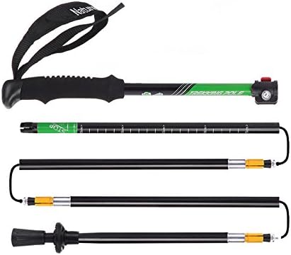 JIXIANG Ultra-light EVA Handle 5-Section Adjustable Canes Walking Sticks Trekking Pole Alpenstock For Outdoor 1 PCS,Green