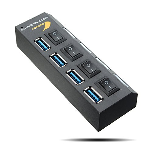 ONCHOICE 4 Port USB 3.0 Schalter Hub Ladegerät mit Eur 5V USB Power Adapter unabhängige externe Ladegerät im Lieferumfang enthalten Ultrabooks Laptop Tablet PC und Mac EUR - 2